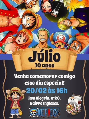 Convite Aniversário One Piece