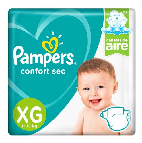 Pañales Pampers Confort Sec Pack Mensual Xxg - Xg 