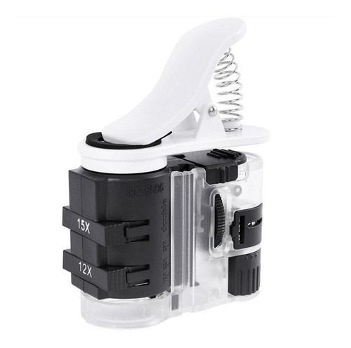 Lupa Microscopio Para Celular 27x Con Luz Led Y Luz Uv