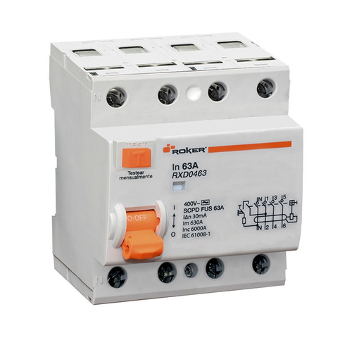 Disyuntor Diferencial Tetrapolar 4x40a 30ma 4,5ka Roker