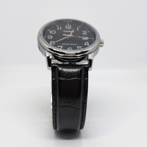 Imagen 7 de 10 de Reloj Cuero Hombre Negro Mtp-v002l-1b