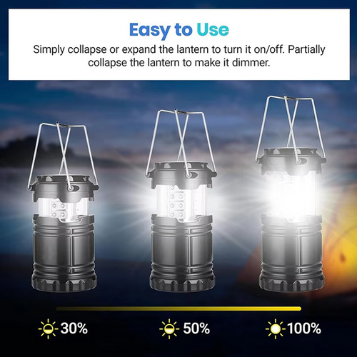Linterna Solar Para Acampar, Luces Led Que Funcionan Con Bat