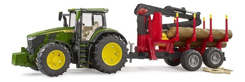 Máquina John Deere 7r 350 Con Remolque Y 4 Tronco - Bruder Personaje foto