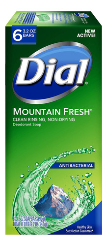 Dial Jabon Antibacteriano, Mountain Fresh, 3.2 Onzas, 6 Barr