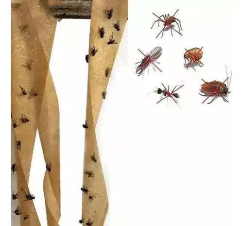 comprar Atrapa Mata Moscas Insectos Trampa Pegamentosa X4 Rollos