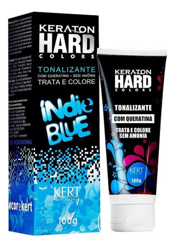 Kit Tintura Kert Cosméticos  Keraton hard colors Tonalizante tom indie blue
