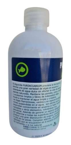 Imagen 2 de 7 de Alguicida Puro Acuarium Acuario Estanque Pecera 250cc
