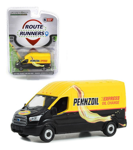 2019 Ford Transit Van Lwb Pennzoil Oil 1:64 Greenlight Route