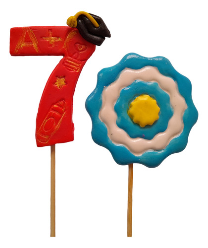 Souvenirs Porcelana Fría Número 7mo + 35 Gorro Emoji Bandera