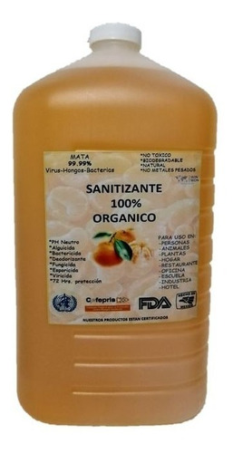 4 Litros Sanitizante-desinfectante Orgánico Biodegradable