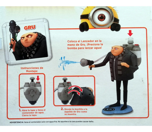 Muñeco Gru Con Lanza Agua / Despicable Villano 2 En Blister (Usado)