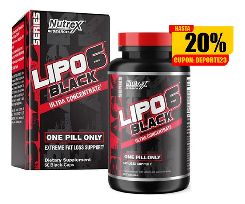 Termogenico Lipo 6 Black Ultra Concentrado 60 Caps Quemador