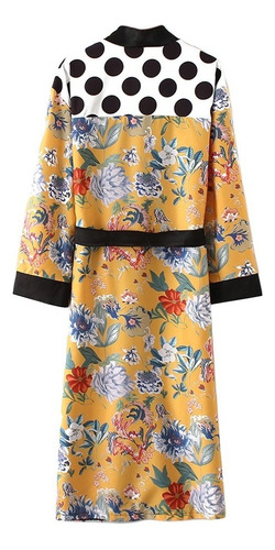 Blusa Tipo Kimono Largo Holgado Estilo Bohemio Amarillo 2xl
