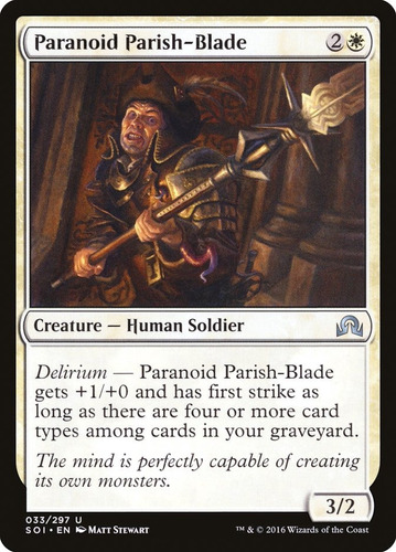 Carta Magic Paranoid Parish-blade Shadow Over Innistrad Mtg
