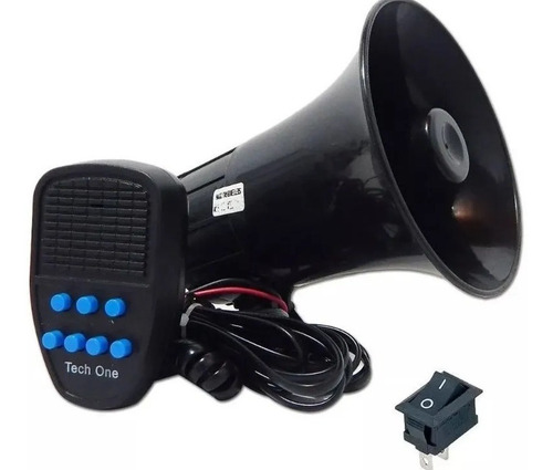 Sirene Policia Techone Tipo Rontan Megafone 7 Tons Alarme