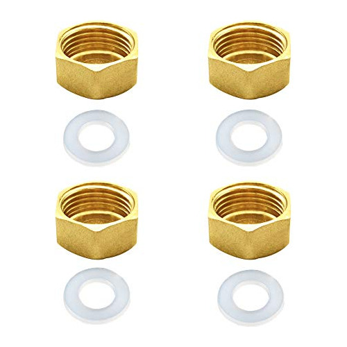  Brass Plug Hex End Pipe Caps 1 2 Female Thread With Ru...