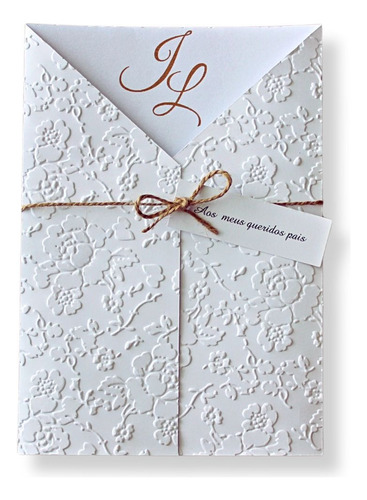 20 Envelope Convite De Casamento Janela Branco  15,2x21,2