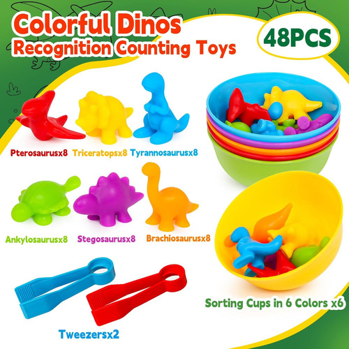 Juguetes De Clasificaciónde Colores De Dinosaurios Paraniños