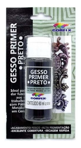 Gesso Prime Corfix Preto 60ml