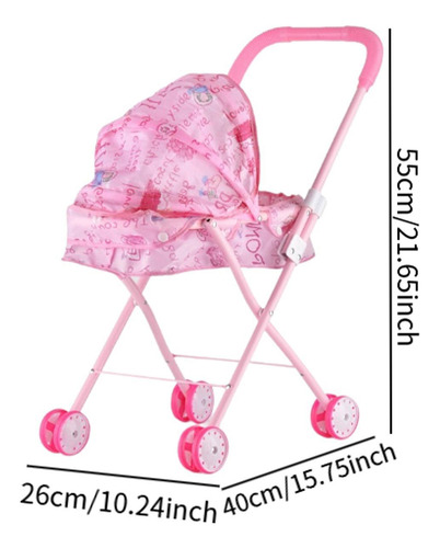 Cochecito De Muñeca Plegable, Carrito De Empuje Plegable,