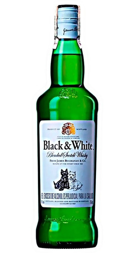 Botella Whisky Black & White Botella 700ml Estampillado 100%