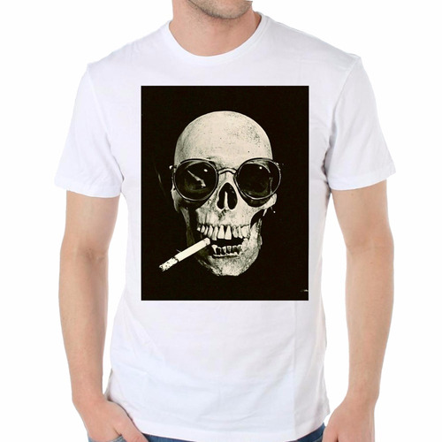 Remera De Hombre Calavera Fumando Calaca Smoking Skull Muert