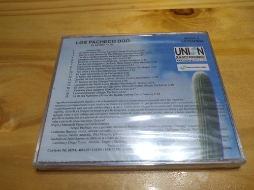 Imagen 2 de 2 de El Último Kilme - Los Pacheco Duo - Cd - Nuevo