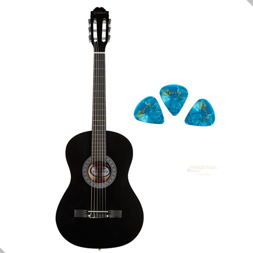 Violão Nylon Acustico Waldman Pp1 Bk Black + Acessórios