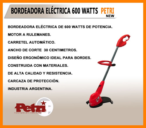 Imagen 5 de 8 de Bordeadora De Cesped Petri 600 Watts Modelo New - Oferta!