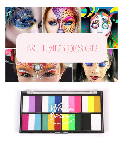 Set De Pintura Facial Acuarela De 18 Colores Con Pinceles Y