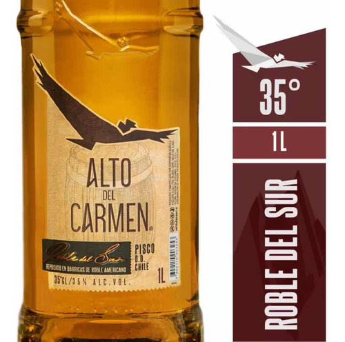 Pisco Alto Del Carmen X6, Roble Del Sur, 1 Litro, 35 Grados