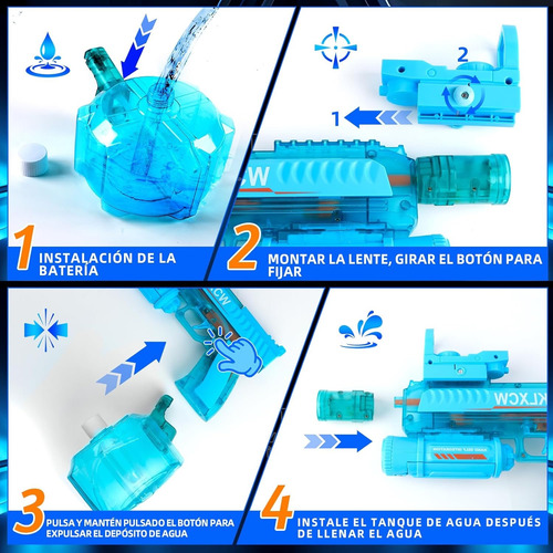 Pistola De Agua Eléctrica Automatica Luz Led Water Gun