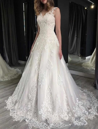 Vestido De Noiva Modelo Princesa Dorah Renda Tulle Miniaere