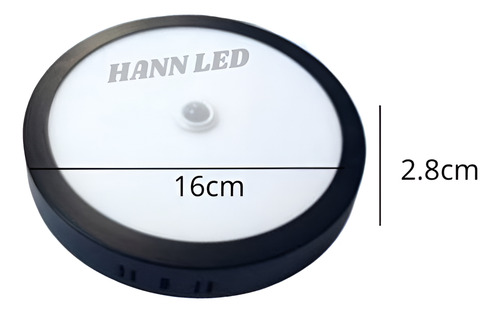 Panel Led Sobrepuesto Con Sensor De Movimiento 12w 16cm