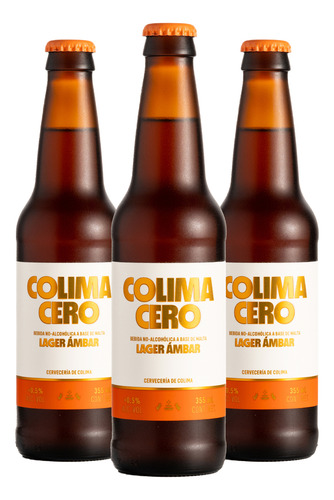 12 Pack Colima Cero Estilo Lager Ambar Botella 355 Ml