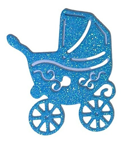 Coche Bebé. Decoración Baby Shower, Distintivo. 12 Figuras