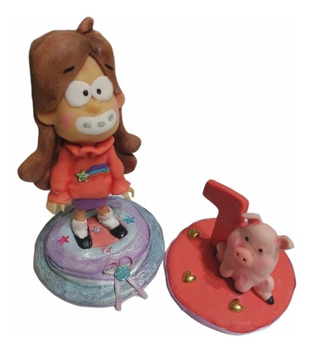 Dipper Y Mabel Gravity Falls Porcelana Fría Adorno De Torta