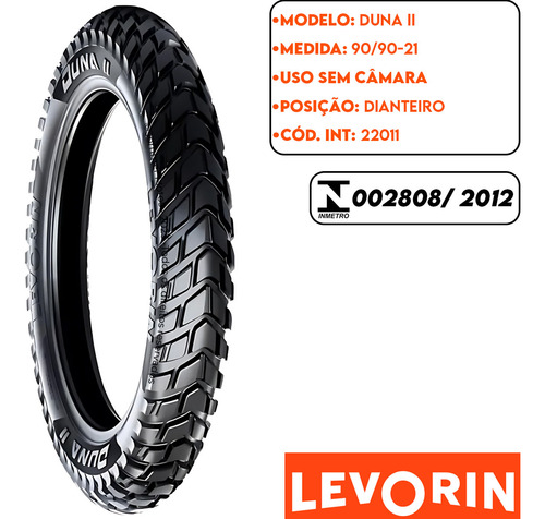 Pneu Dianteiro Dt 180-200/nx 150-200 90-90-21 Duna 2 Levorin