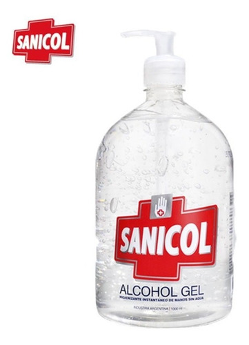 Alcohol En Gel X 1 Litro Con Válvula Desinfectante Sanicol 
