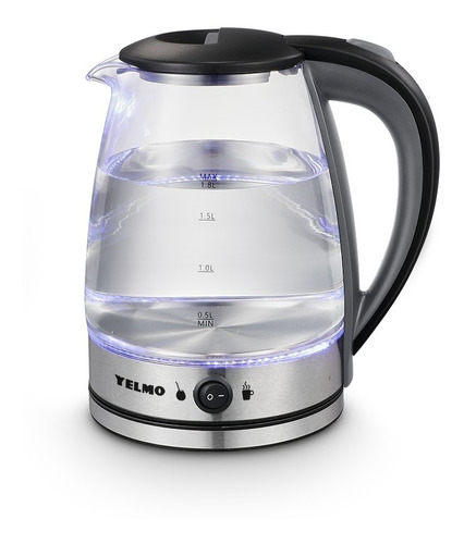 Pava Elèctrica Yelmo Pe-3907 Vidrio 1,8 Lts. Mate Cafè