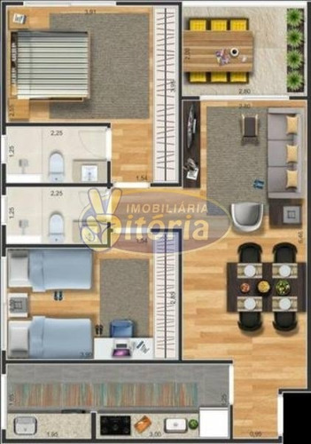 Imagem 4 de 5 de Apartamento Venda Nova Gerty, 1 Dorm, 1 Vagas, 46,88 M+14,65 - 9503