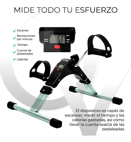 Ejercitador médico de pedal plegable - Máquina de pedaleo portátil plegable  para pies, manos, brazos, piernas, pedaleo de ejercicio - Mini pedalero de