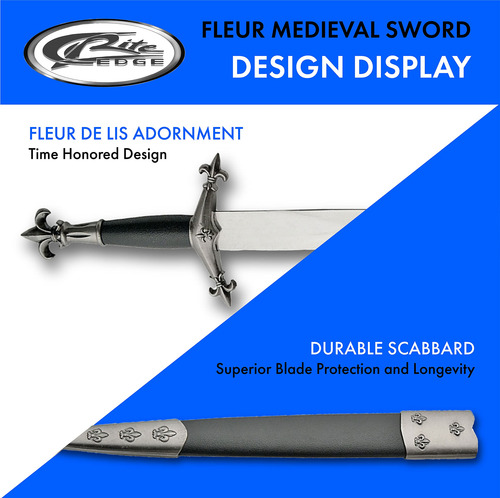 Espada Daga Medieval De 23 Cm, Color Negro