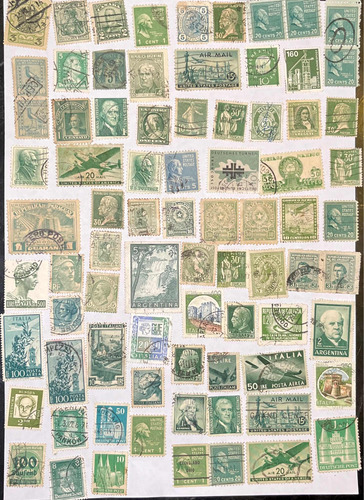 Sello Correo Antiguo Verde 78 Estampillas Buenas D Colección