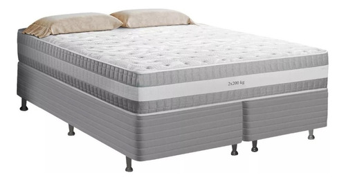 Sommier Somier Queen Resorte Pocket Espuma Viscoelástica Color Gris