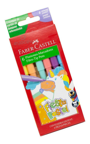 Marcador Fiesta45 Pastel Faber-castell X6 Colores