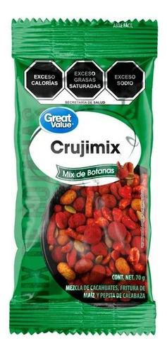 10 Pzas Mix De Botanas Great Value Crujimix 70 G