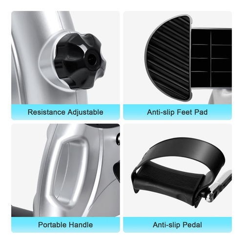 Bicicleta De Ejercicio Portátil Con Pantalla Lcd Pedales D