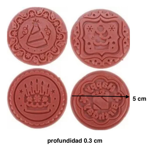 4 Sellos Silicon Para Estampado De Jabón Cumpleaños