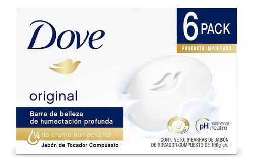 Jabon Dove  Blanco Original Barra 100 Grs. Paquete